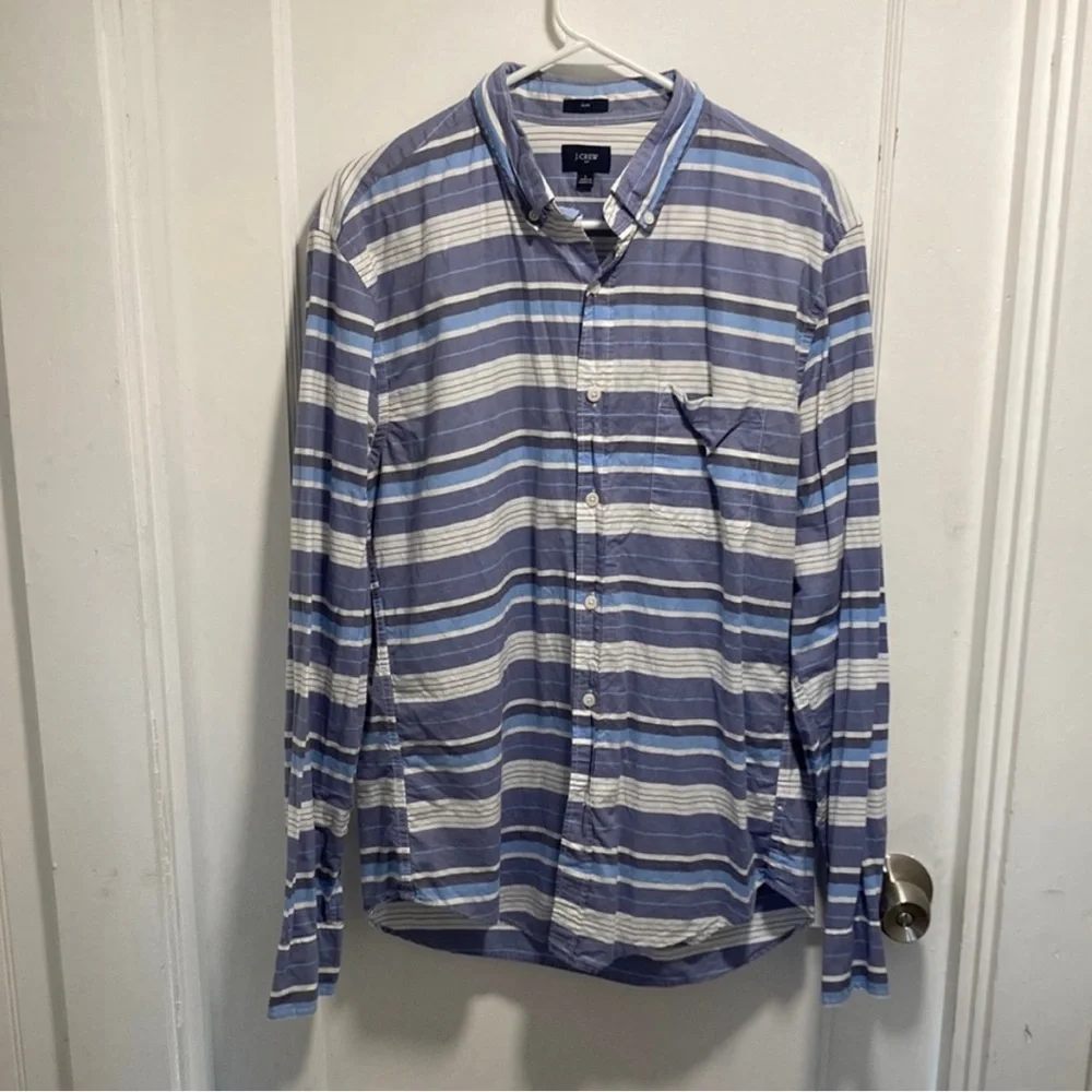 J. Crew Blue Striped Men's Shirt